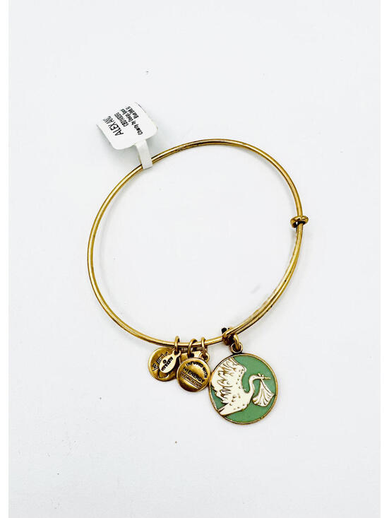 Alex and Ani NWT in box adjustable gold tone "Special Delivery" bangle - Picture 3 of 5